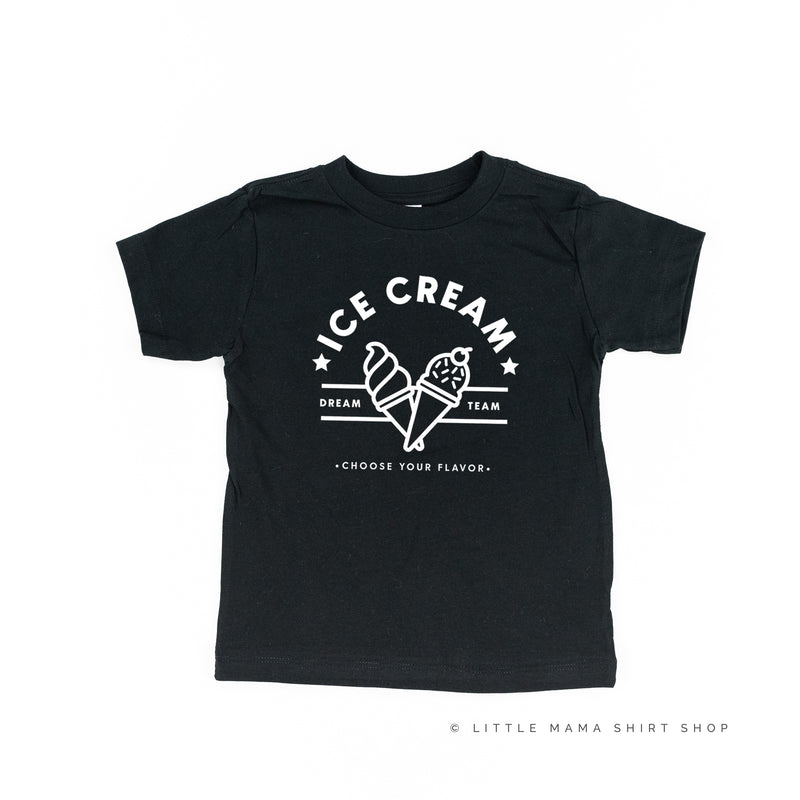 ICE CREAM DREAM TEAM - 5 ACROSS ON BACK - Short Sleeve Child Shirt