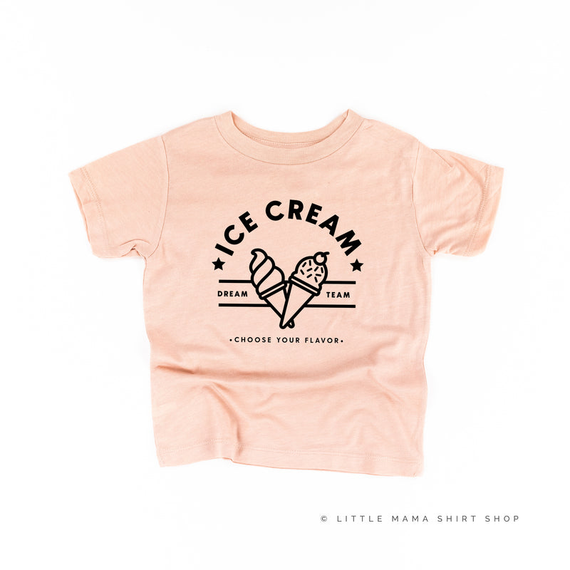 ICE CREAM DREAM TEAM - 5 ACROSS ON BACK - Short Sleeve Child Shirt