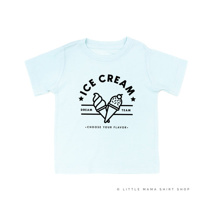 ICE CREAM DREAM TEAM - 5 ACROSS ON BACK - Short Sleeve Child Shirt