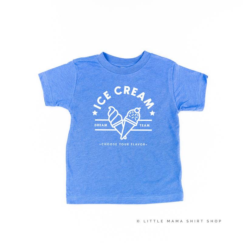 ICE CREAM DREAM TEAM - 5 ACROSS ON BACK - Short Sleeve Child Shirt