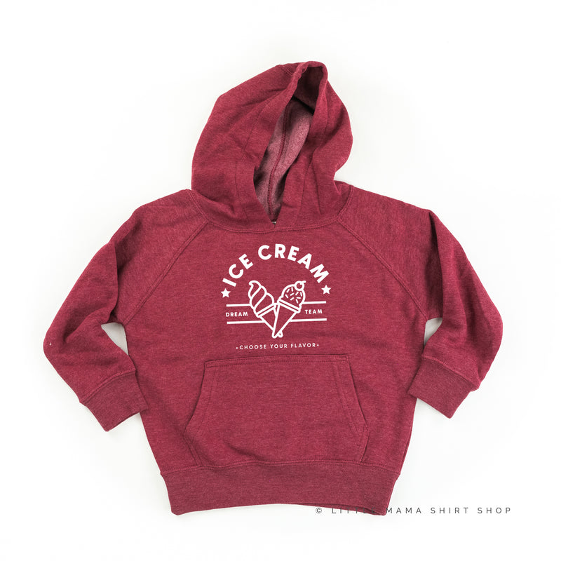 ICE CREAM DREAM TEAM - 5 ACROSS ON BACK - Child Hoodie