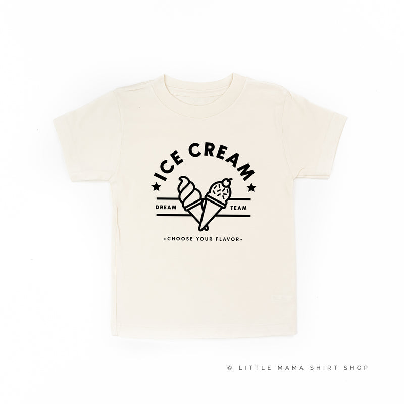 ICE CREAM DREAM TEAM - 5 ACROSS ON BACK - Short Sleeve Child Shirt