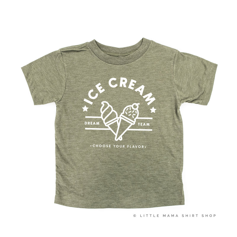 ICE CREAM DREAM TEAM - 5 ACROSS ON BACK - Short Sleeve Child Shirt