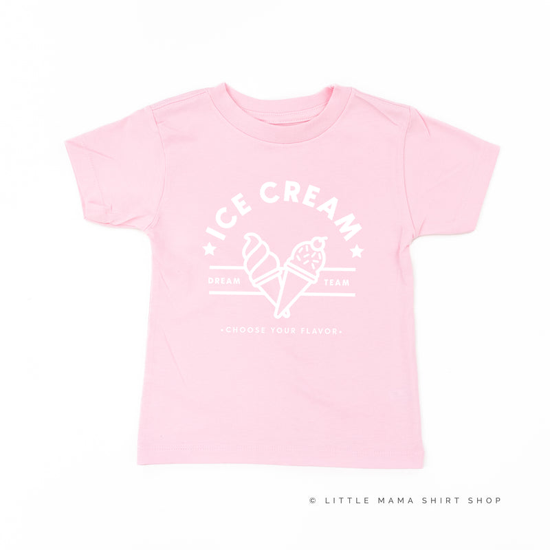 ICE CREAM DREAM TEAM - 5 ACROSS ON BACK - Short Sleeve Child Shirt