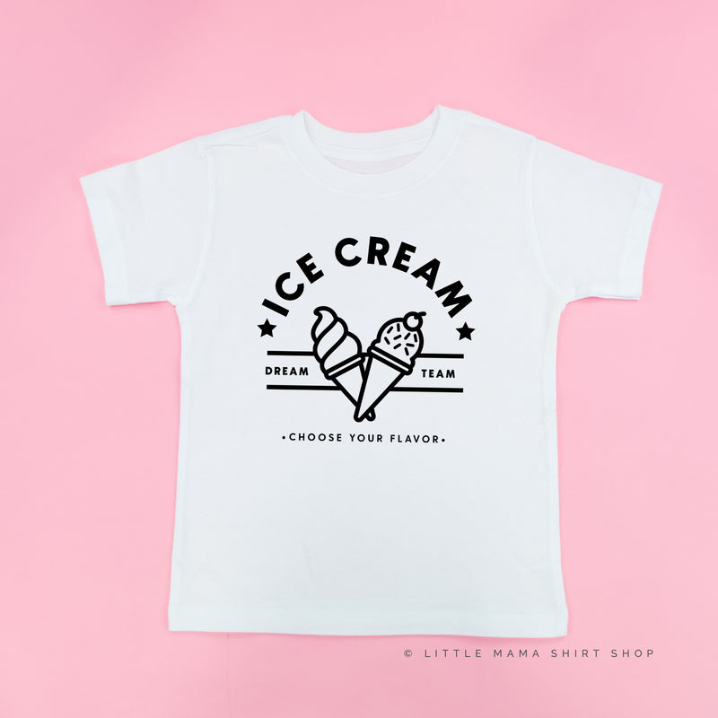 ICE CREAM DREAM TEAM - 5 ACROSS ON BACK - Short Sleeve Child Shirt