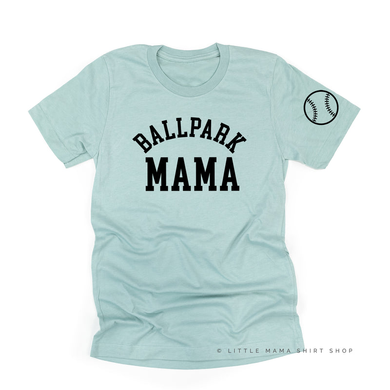 Ballpark Mama - Baseball Detail on Sleeve - Unisex Tee