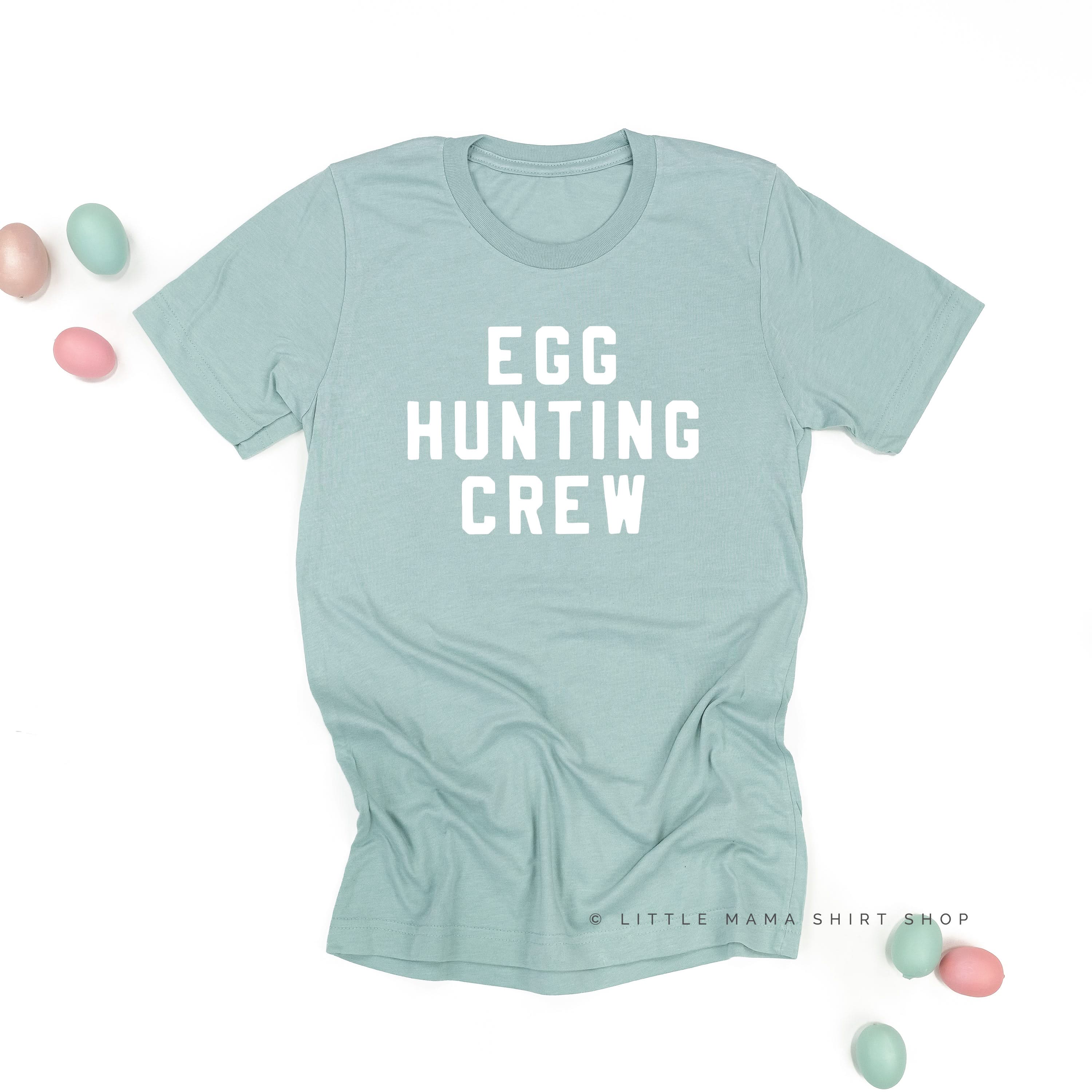 Block Font - Egg Hunting Crew - Unisex Tee Little Mama Shirt Shop
