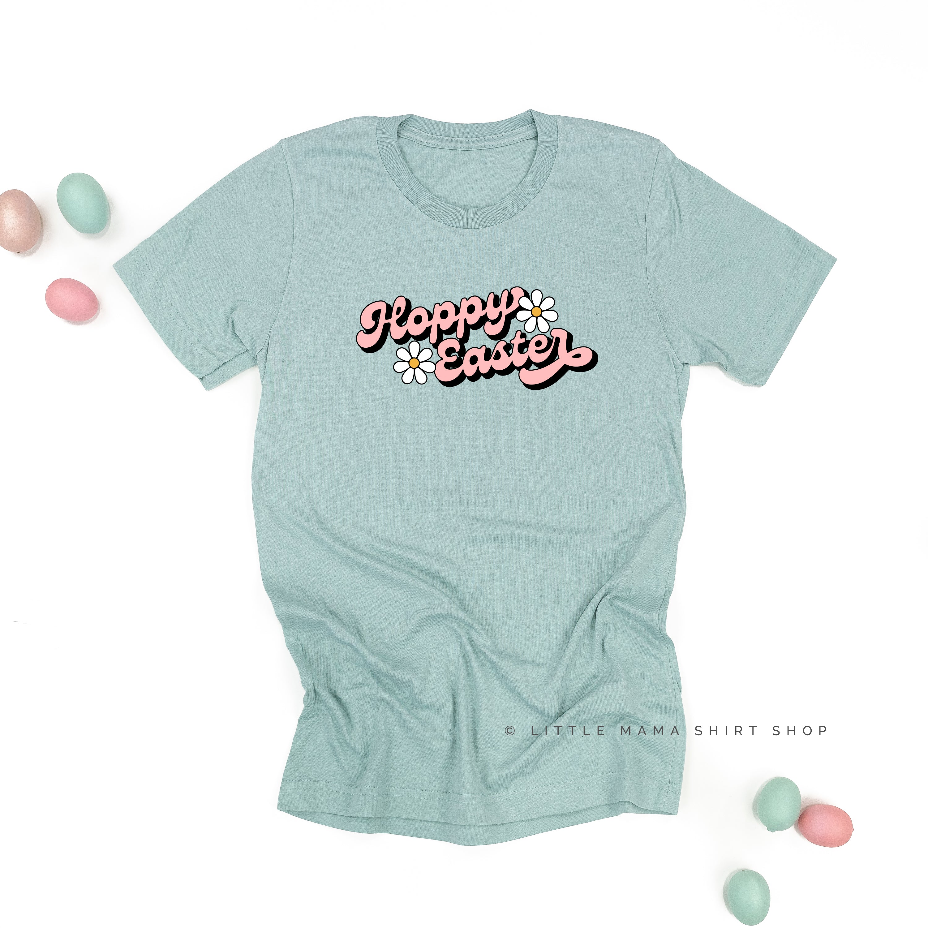 Hoppy Easter - Daisies - Unisex Tee Little Mama Shirt Shop