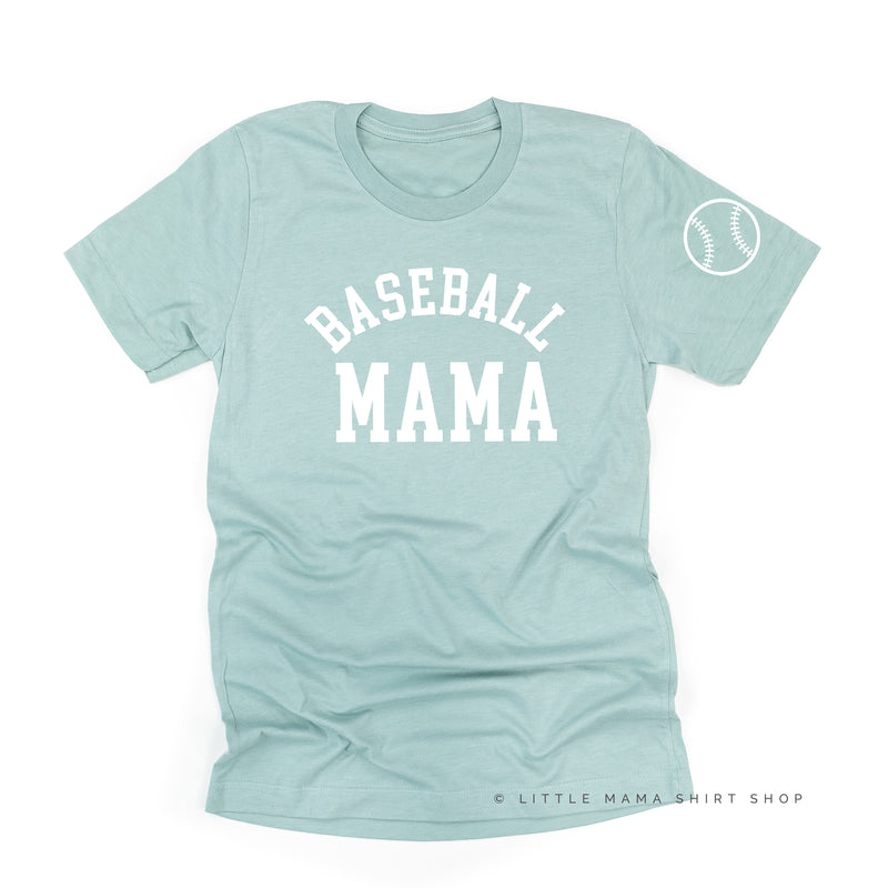 Baseball Mama - Baseball Detail on Sleeve - Unisex Tee
