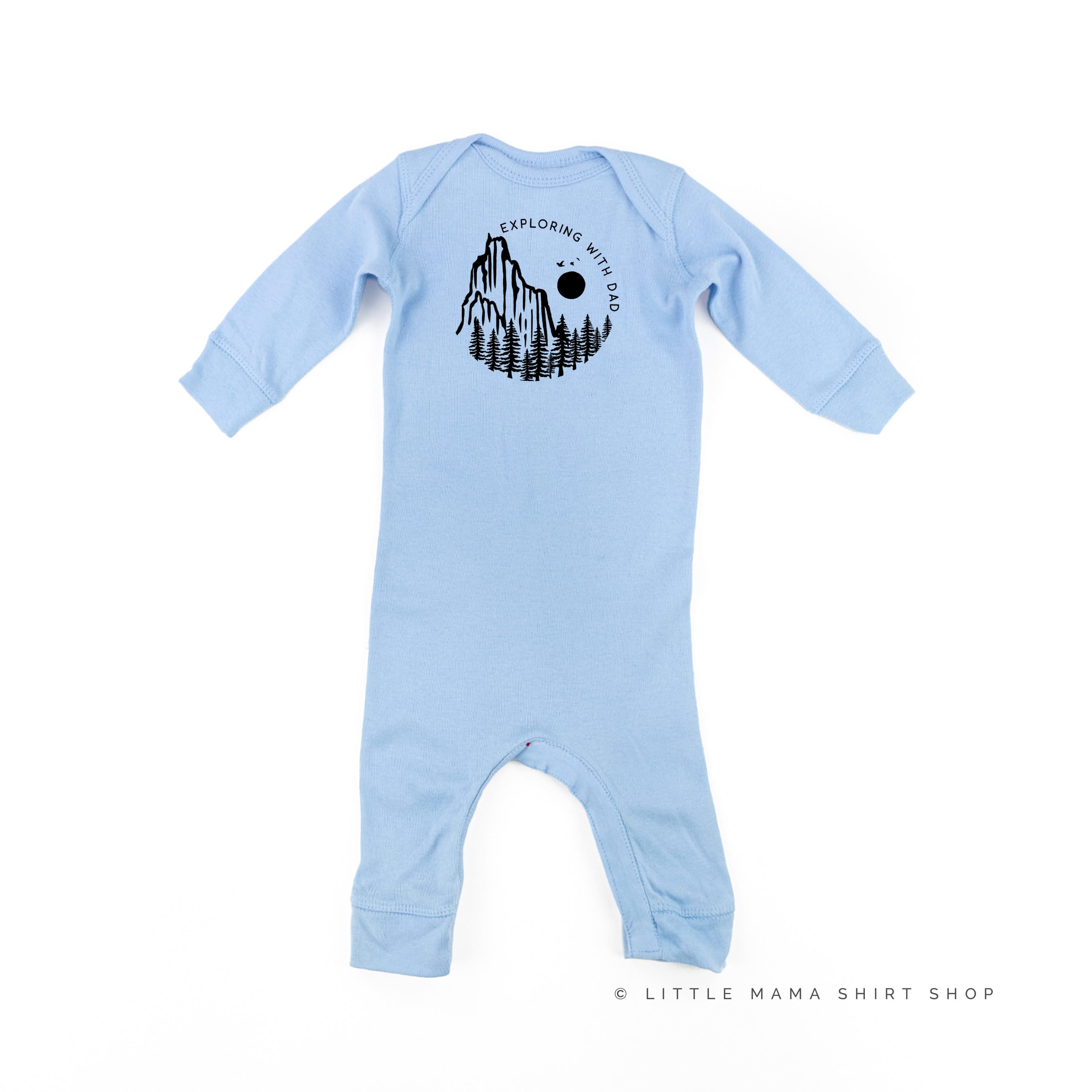 EXPLORING WITH DAD - One Piece Baby Sleeper Little Mama Shirt Shop
