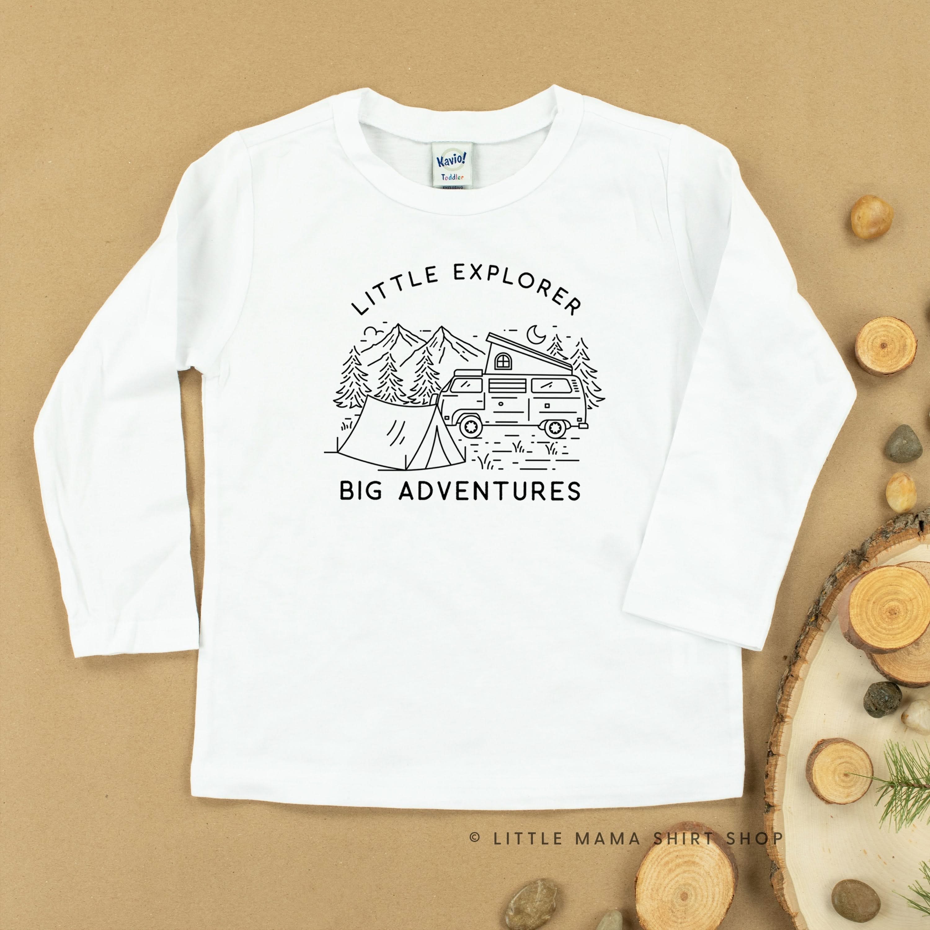 LITTLE EXPLORER BIG ADVENTURES - Long Sleeve Child Shirt Little Mama Shirt Shop