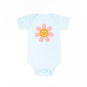 Pink Petals w/ Smile Center - Full Size Design on Front - Short Sleeve Child Shirt Little Mama Shirt Shop