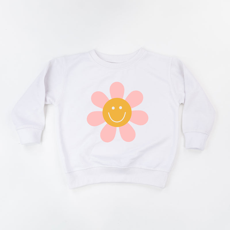 Pink Petals w/ Smile Center - Full Size Design on Front - Child Sweater
