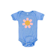 Pink Petals w/ Smile Center - Full Size Design on Front - Short Sleeve Child Shirt Little Mama Shirt Shop