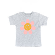 Pink Petals w/ Smile Center - Full Size Design on Front - Short Sleeve Child Shirt Little Mama Shirt Shop