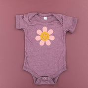 Pink Petals w/ Smile Center - Full Size Design on Front - Short Sleeve Child Shirt Little Mama Shirt Shop