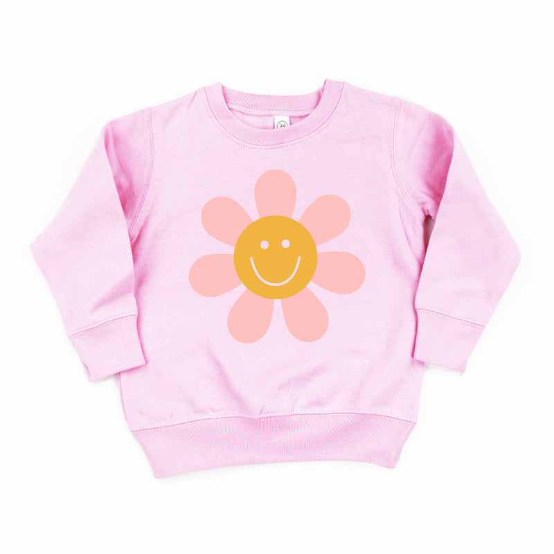 Pink Petals w/ Smile Center - Full Size Design on Front - Child Sweater