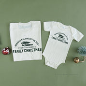 Nobody's Walking Out On This Fun Old-Fashioned Family Christmas - Set of 2 Unisex Tees Little Mama Shirt Shop
