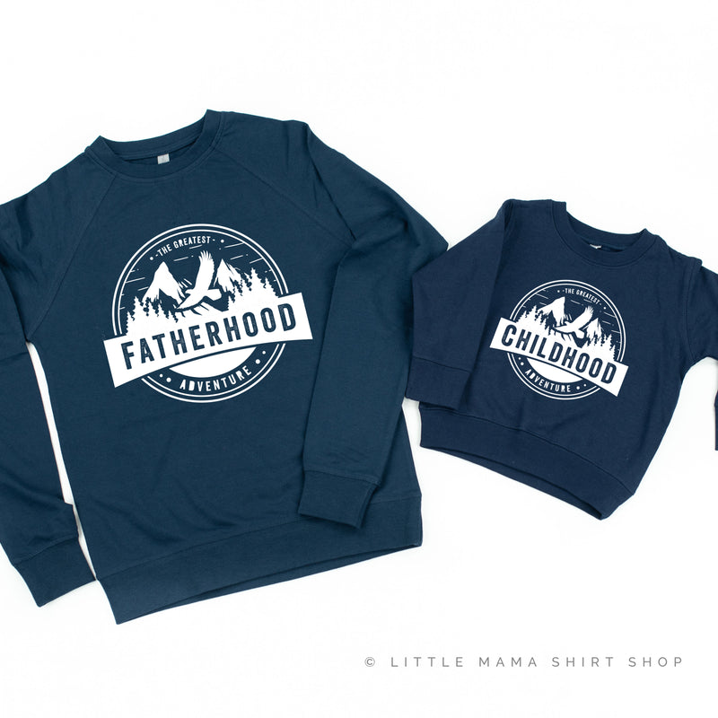 Fatherhood + Childhood - The Greatest Adventure - Set of 2 Matching Sweaters