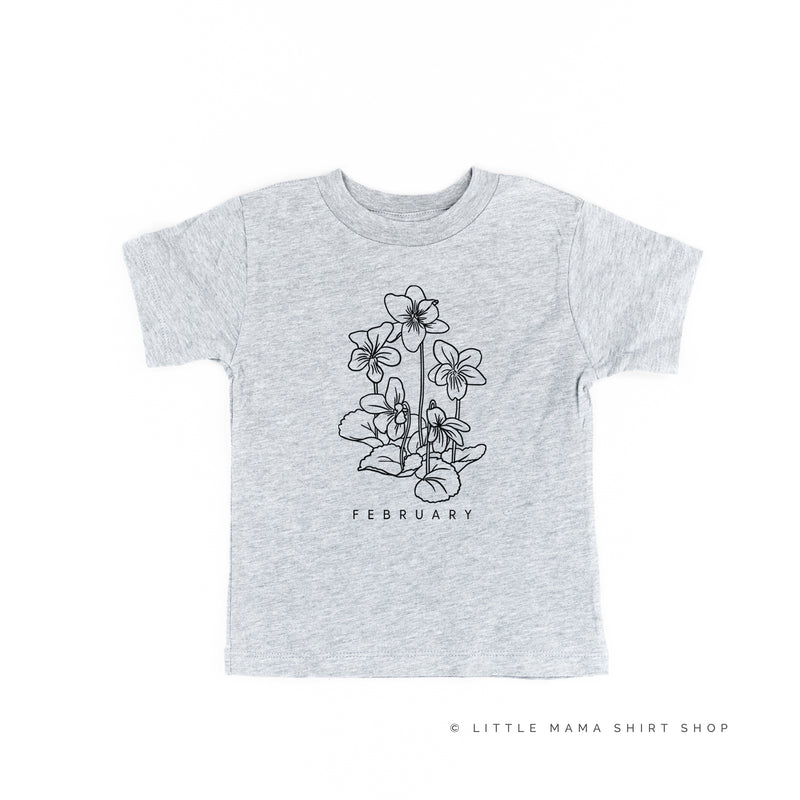 FEBRUARY BIRTH FLOWER - Violet - Short Sleeve Child Shirt