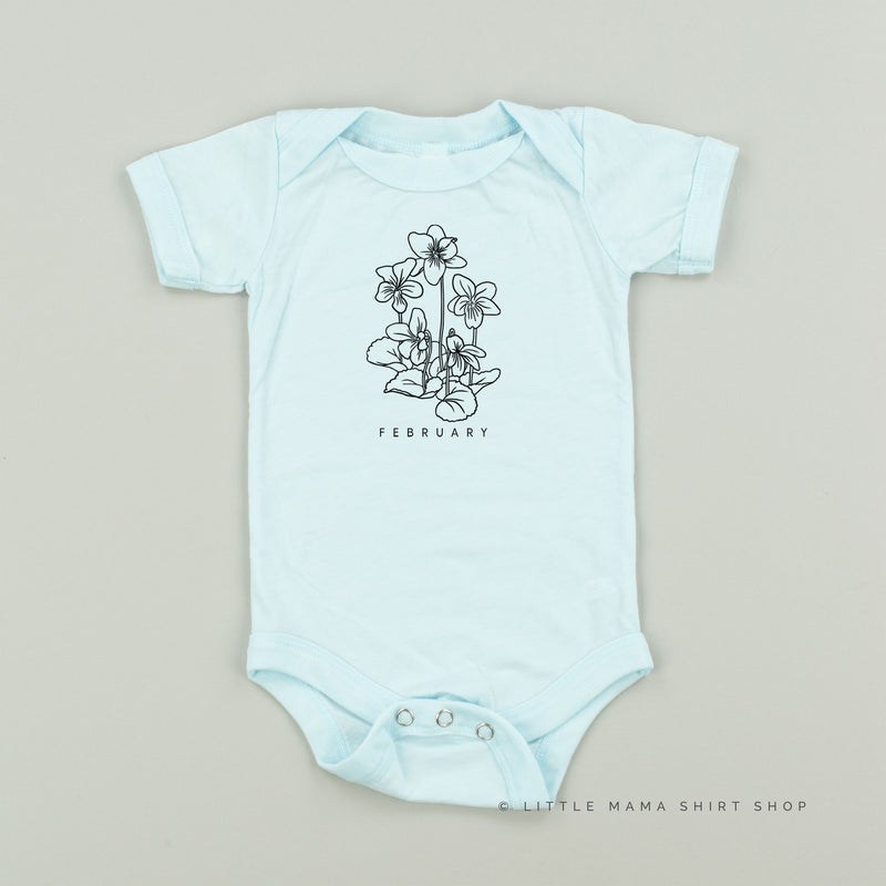 FEBRUARY BIRTH FLOWER - Violet - Short Sleeve Child Shirt