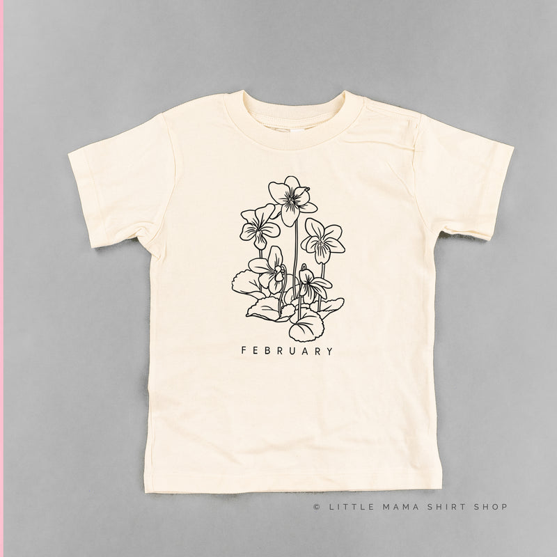 FEBRUARY BIRTH FLOWER - Violet - Short Sleeve Child Shirt