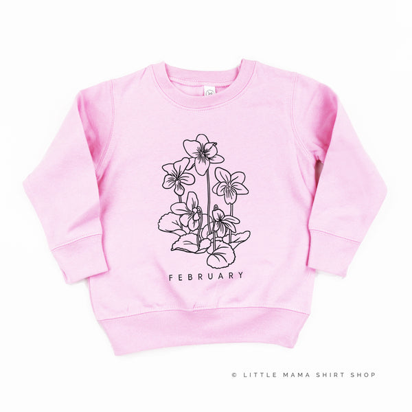 FEBRUARY BIRTH FLOWER - Violet - Child Sweater