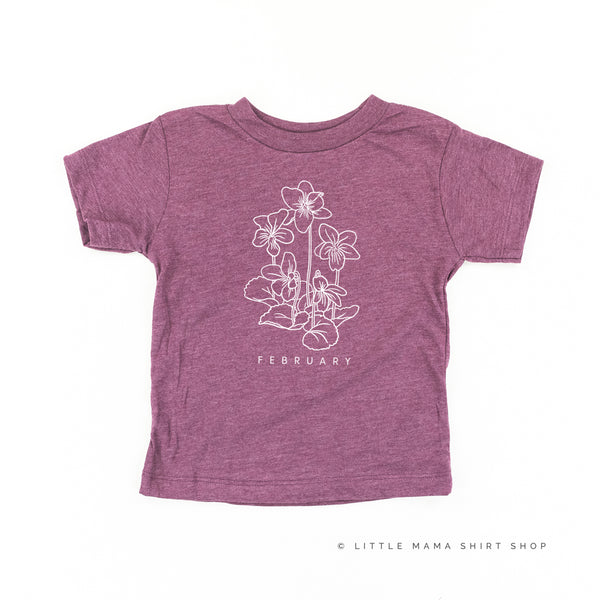 FEBRUARY BIRTH FLOWER - Violet - Short Sleeve Child Shirt