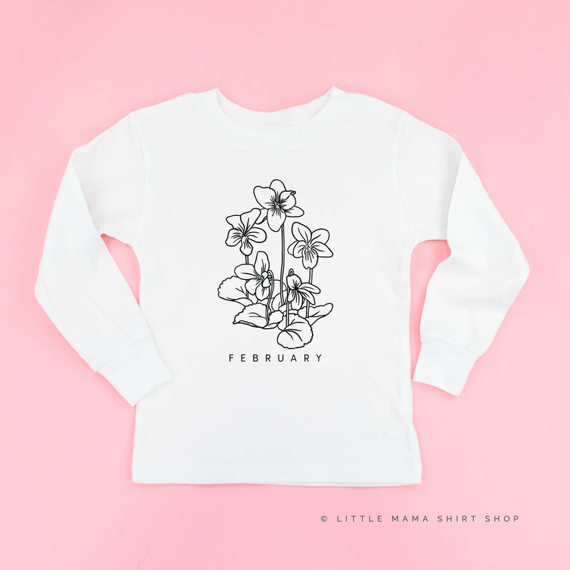 FEBRUARY BIRTH FLOWER - Violet - Long Sleeve Child Shirt
