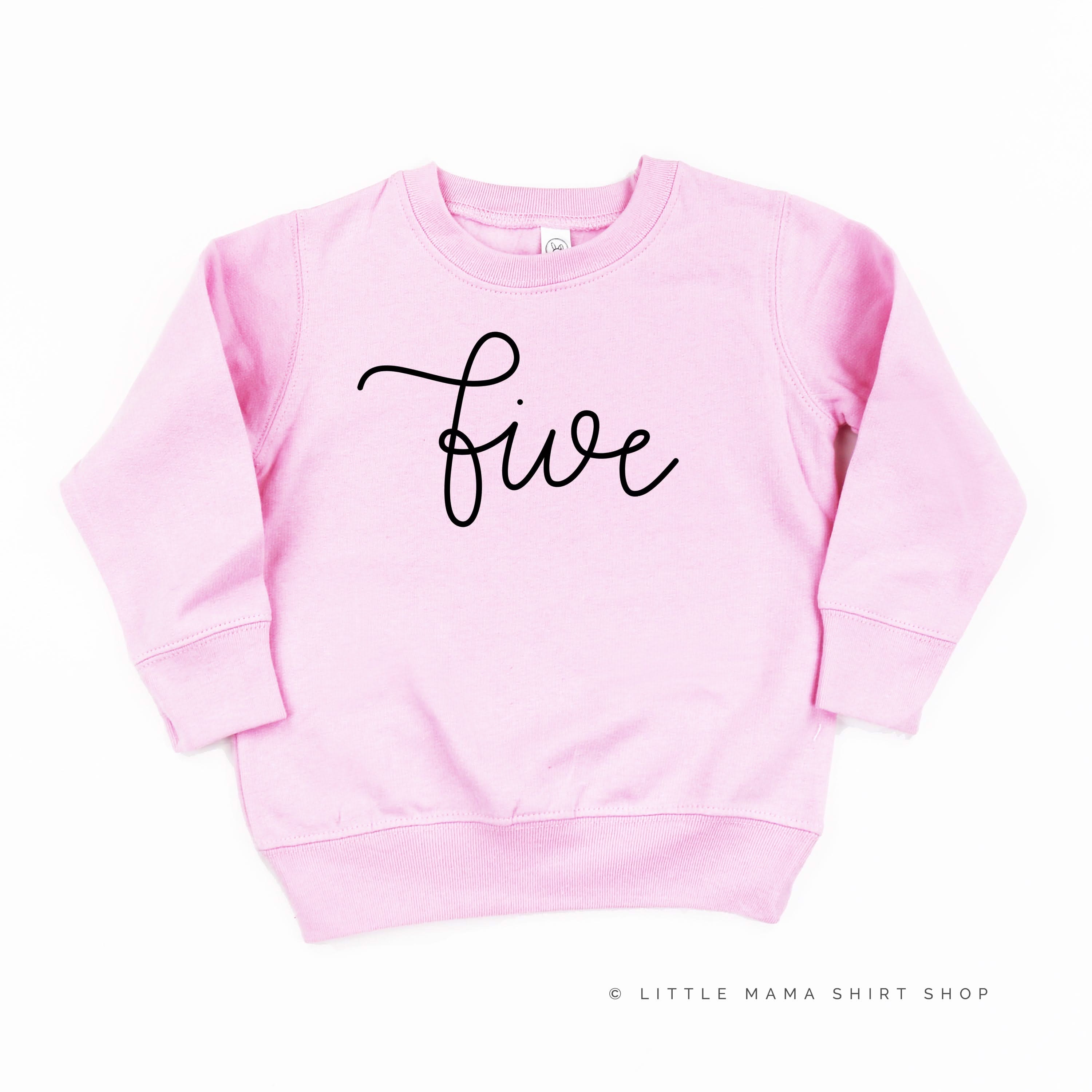 BIRTHDAY NUMBER - NEW CURSIVE - Child Sweater Little Mama Shirt Shop
