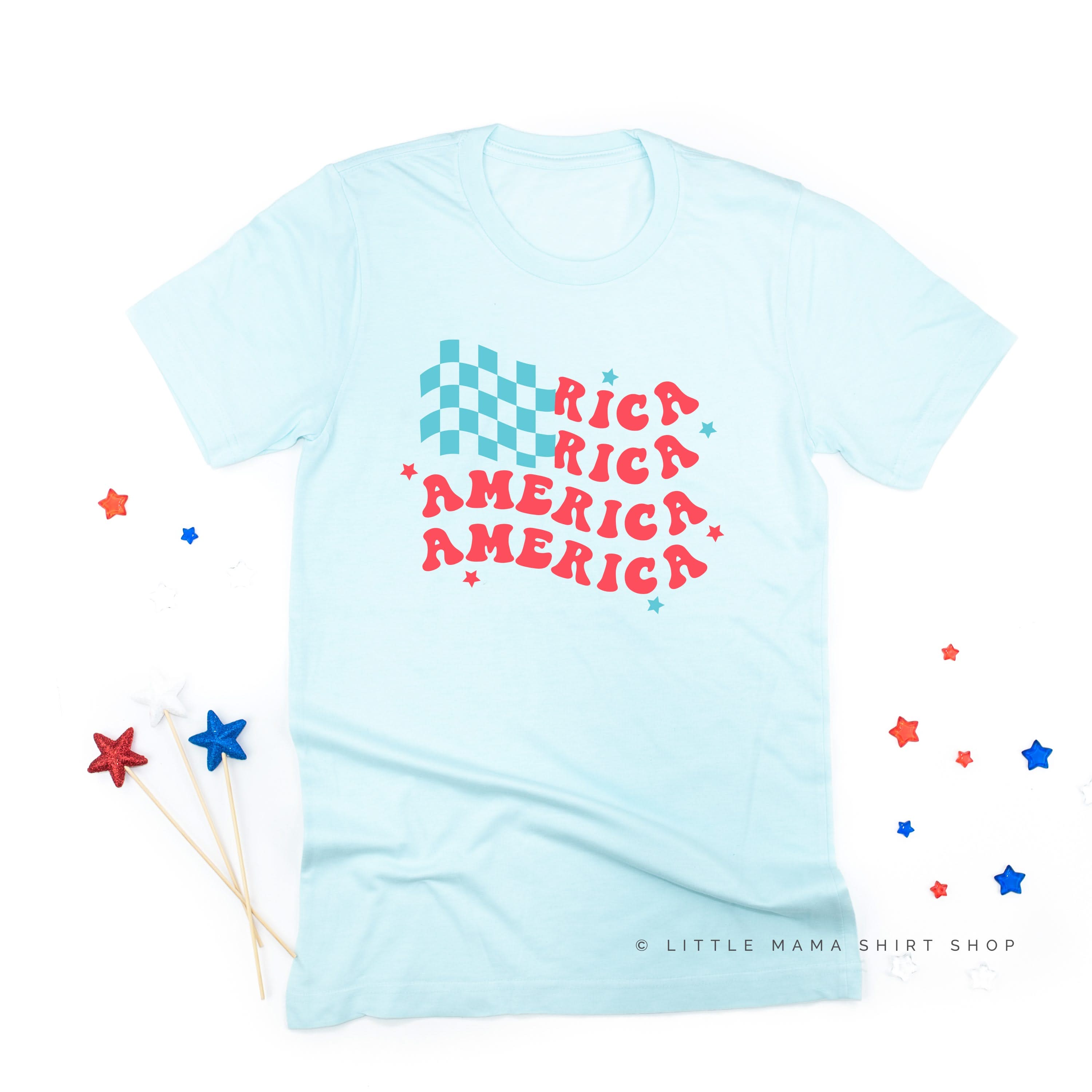 America Checkers Flag - Unisex Tee