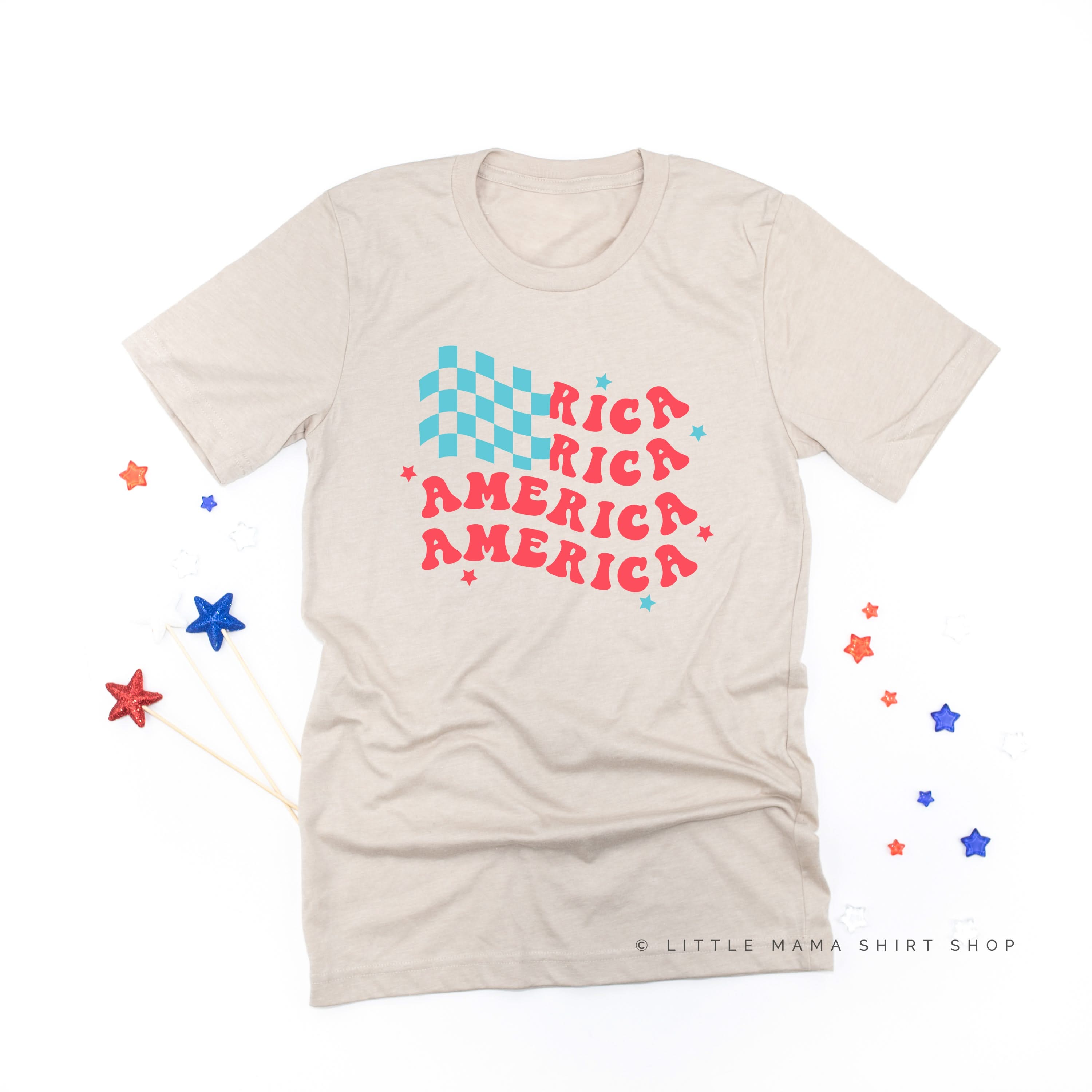 America Checkers Flag - Unisex Tee