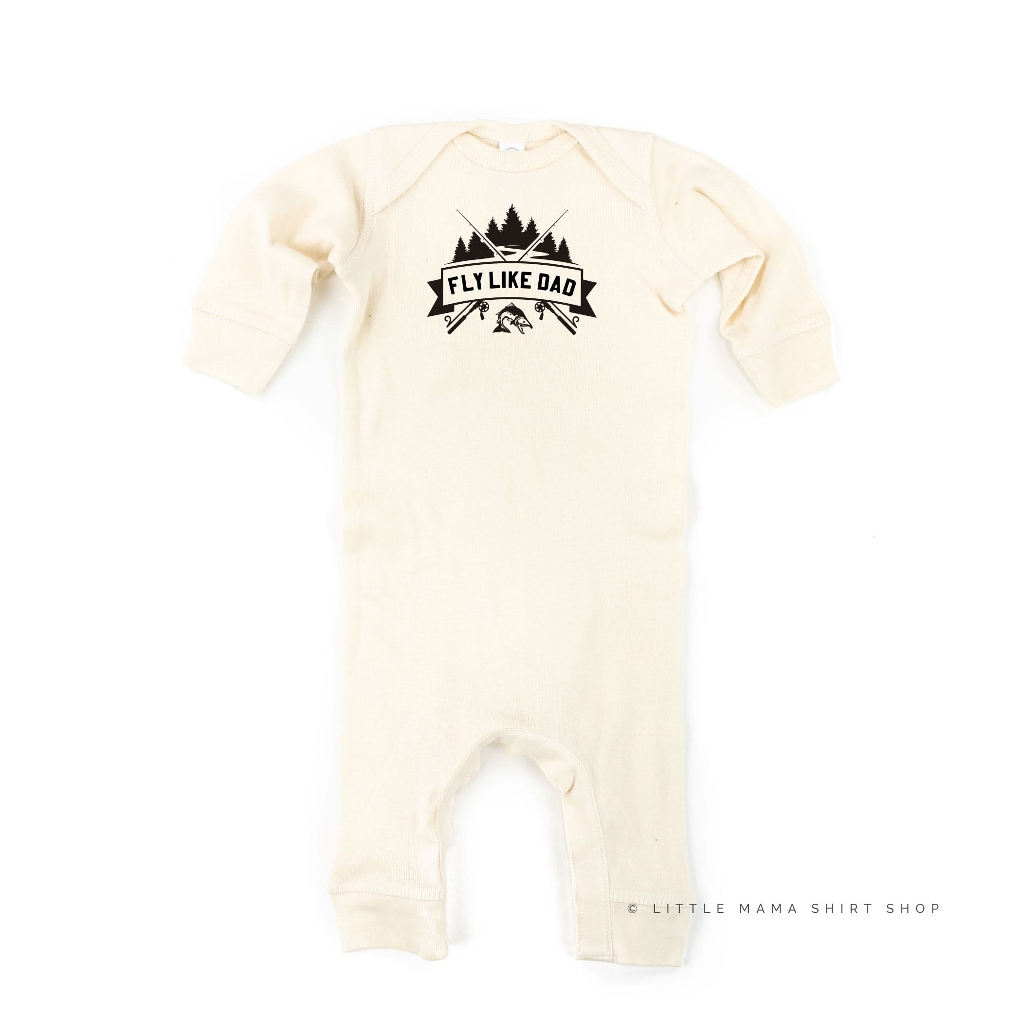 Fly Like Dad - One Piece Baby Sleeper Little Mama Shirt Shop