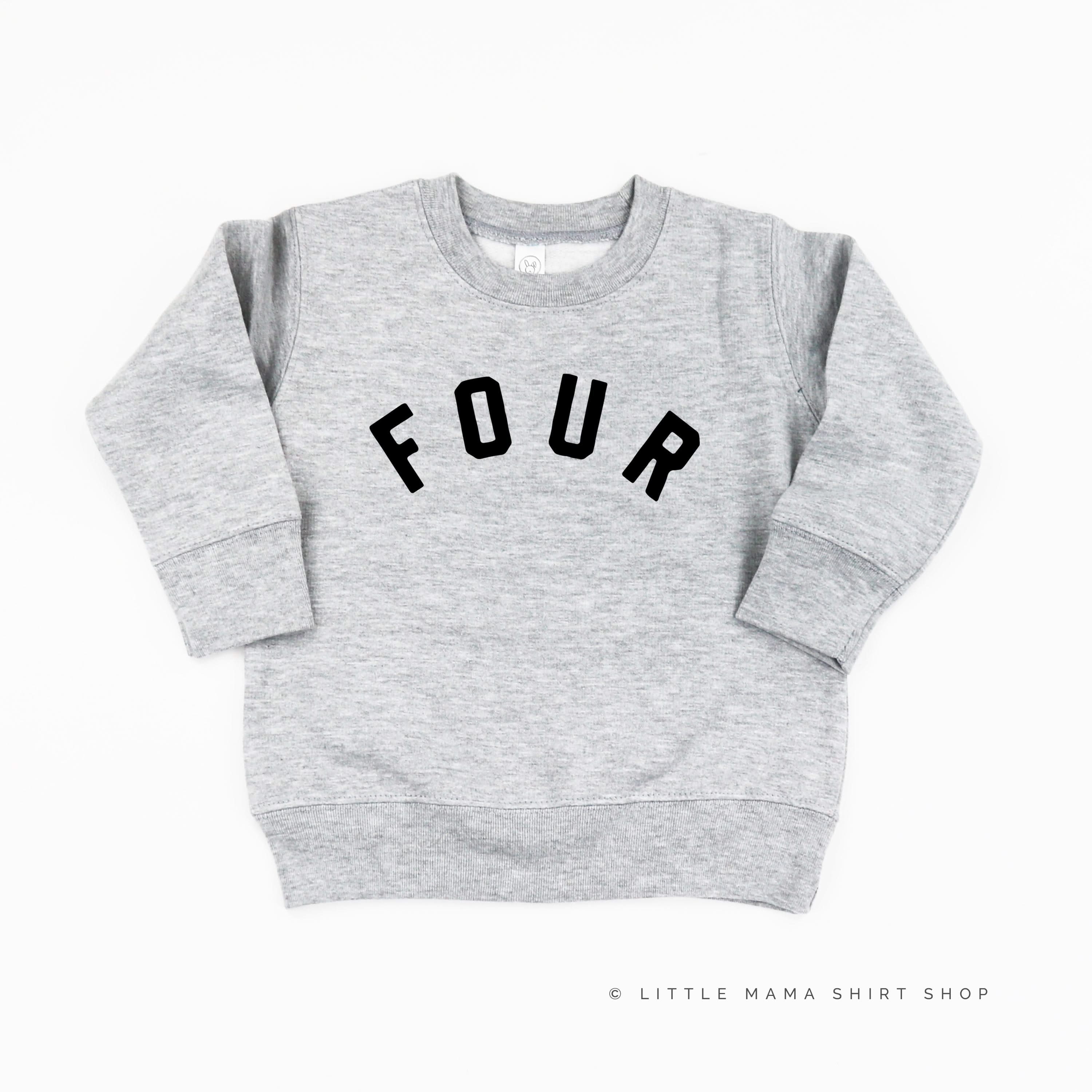 BIRTHDAY NUMBER - BLOCK FONT - Child Sweater Little Mama Shirt Shop