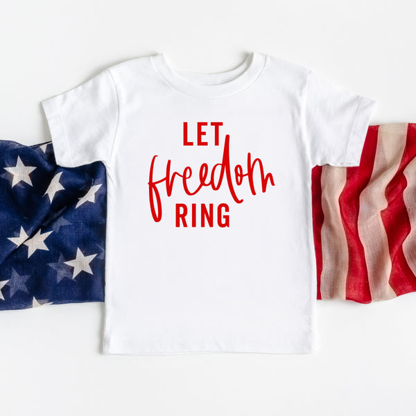 Let Freedom Ring - Script - Short Sleeve Child Shirt