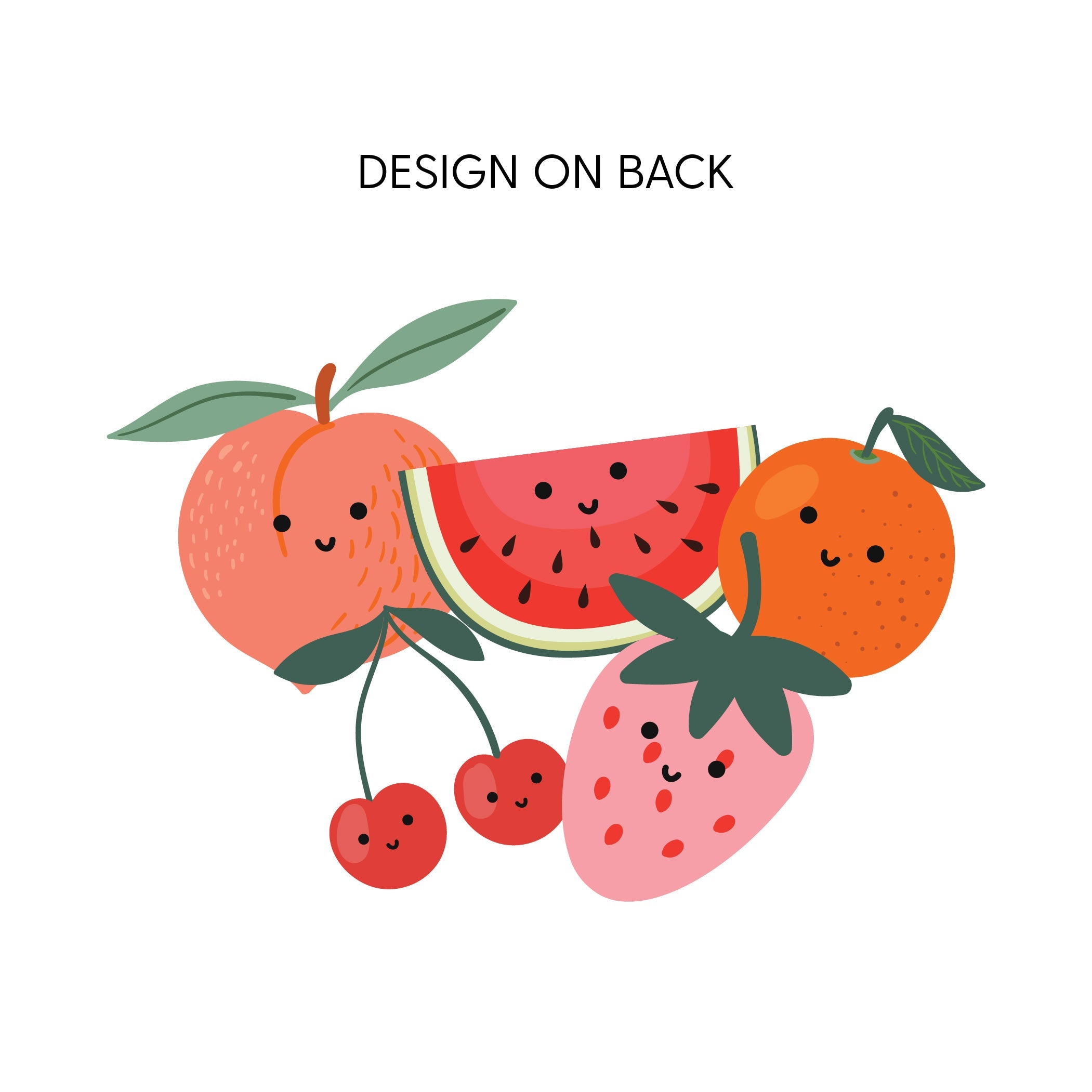 Pocket Fruit (Front) w/ Group of Smiley Fruit (Back) - Unisex Tee Little Mama Shirt Shop