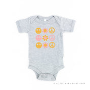 3x3 - RETRO HAPPY FLOWERS - Short Sleeve Child Shirt Little Mama Shirt Shop