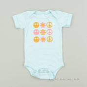 3x3 - RETRO HAPPY FLOWERS - Short Sleeve Child Shirt Little Mama Shirt Shop