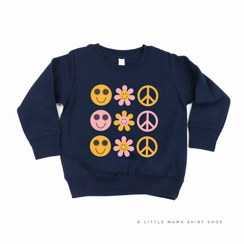 3x3 - RETRO HAPPY FLOWERS - Child Sweater