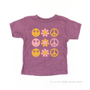 3x3 - RETRO HAPPY FLOWERS - Short Sleeve Child Shirt Little Mama Shirt Shop