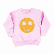 Flower Eye Smiley  - Full Size Design on Front - Child Sweater Little Mama Shirt Shop