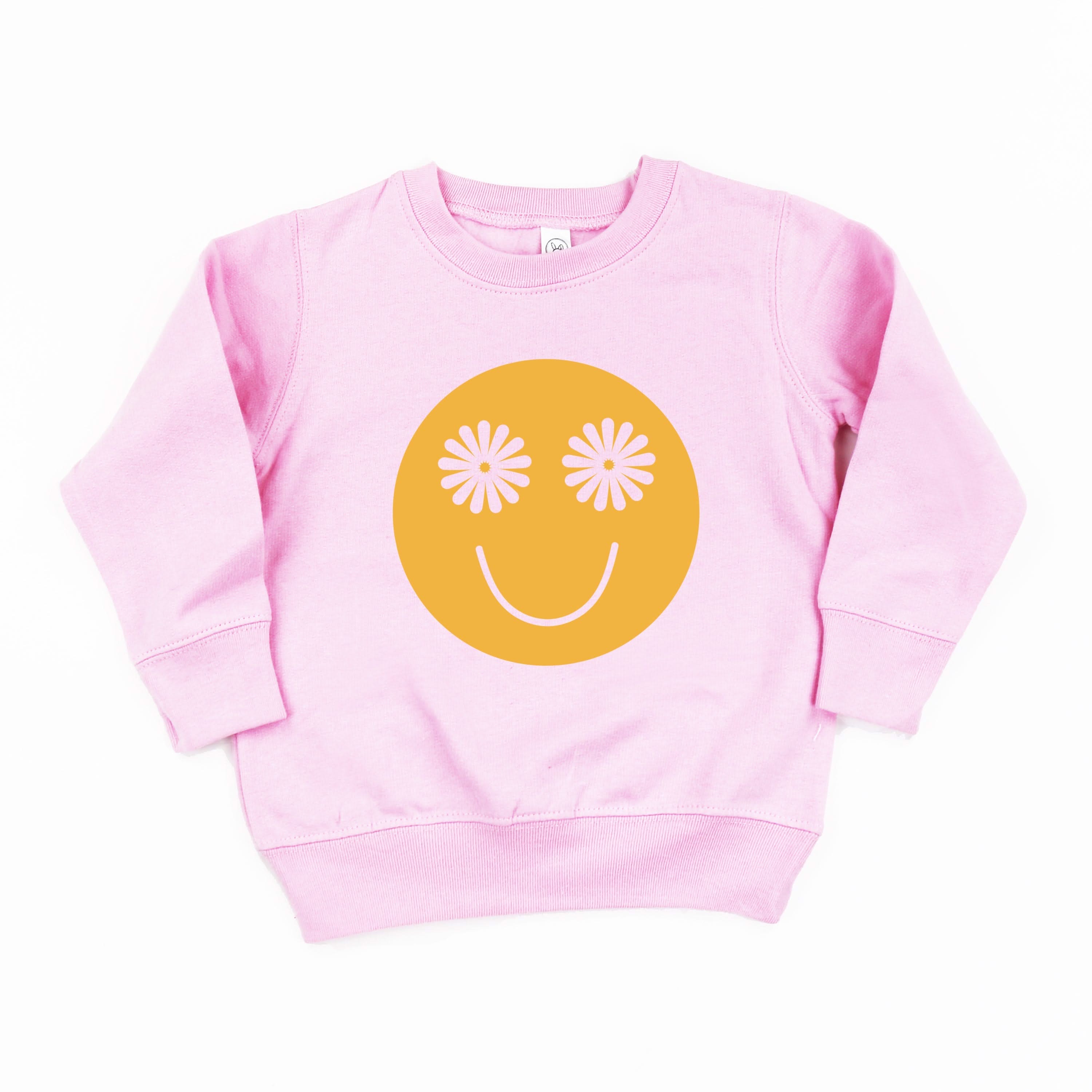 Flower Eye Smiley  - Full Size Design on Front - Child Sweater Little Mama Shirt Shop