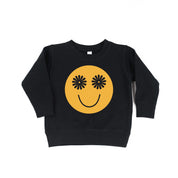 Flower Eye Smiley  - Full Size Design on Front - Child Sweater Little Mama Shirt Shop
