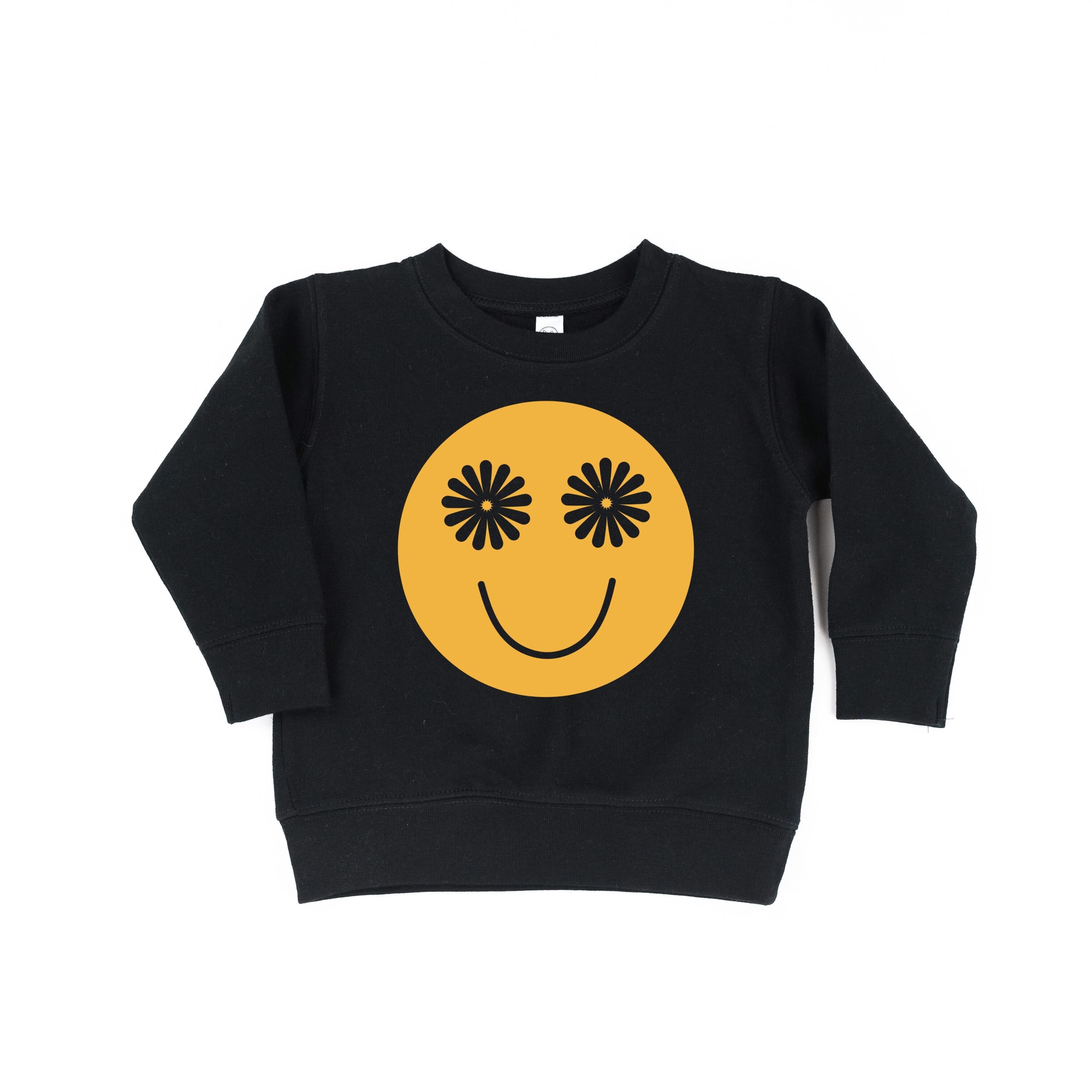 Flower Eye Smiley  - Full Size Design on Front - Child Sweater Little Mama Shirt Shop
