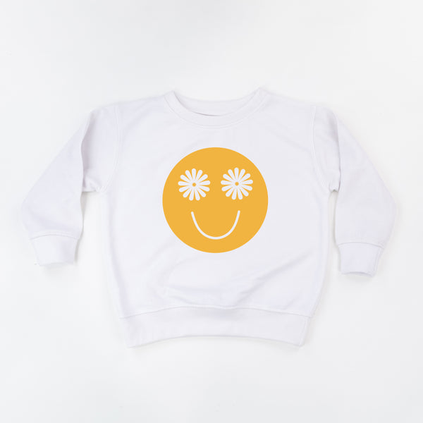 Flower Eye Smiley  - Full Size Design on Front - Child Sweater