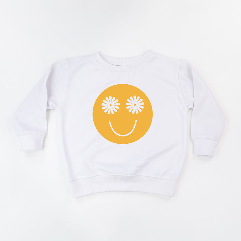 Flower Eye Smiley  - Full Size Design on Front - Child Sweater