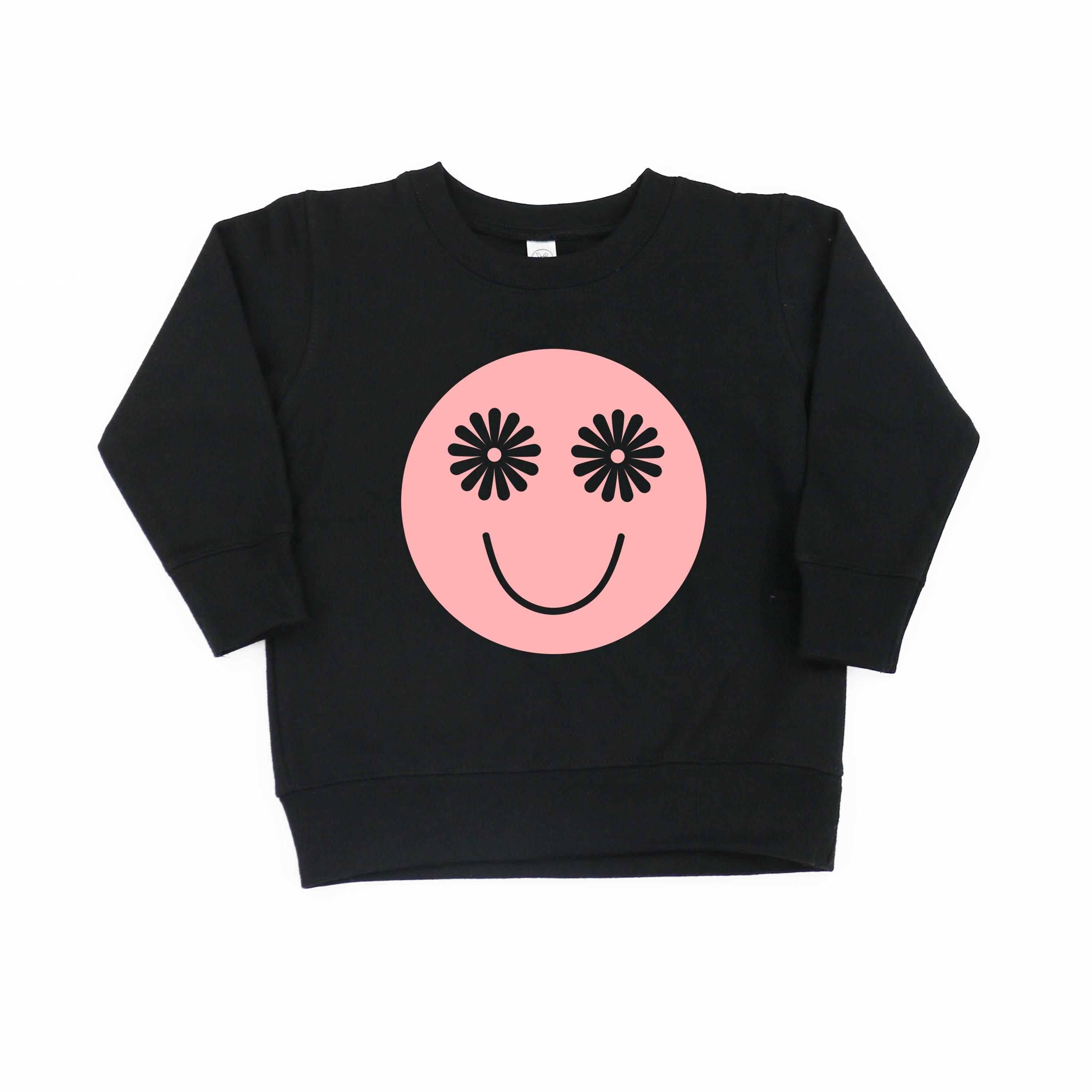 Flower Eye Smiley  - Full Size Design on Front - Child Sweater Little Mama Shirt Shop