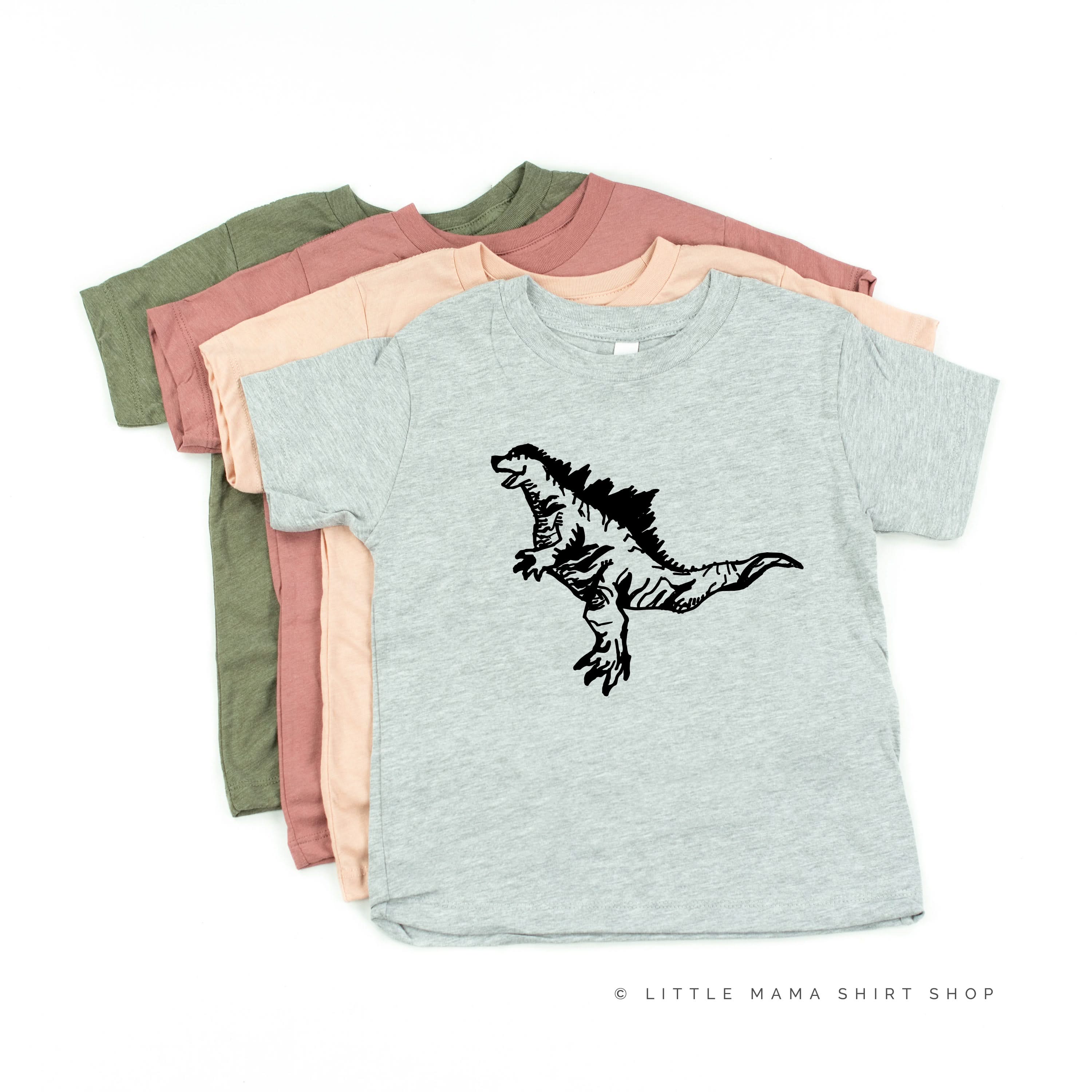 Godzilla - Hand Drawn Child Shirt Little Mama Shirt Shop