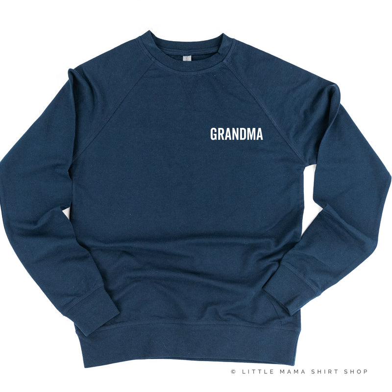 GRANDMA - BLOCK FONT POCKET SIZE - Lightweight Pullover Sweater