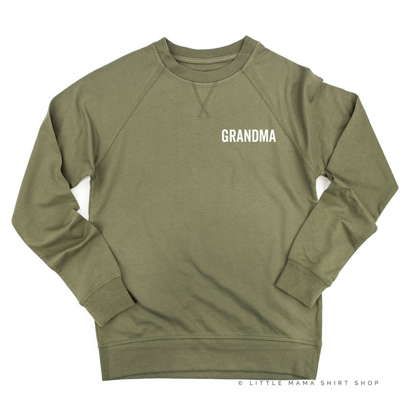 GRANDMA - BLOCK FONT POCKET SIZE - Lightweight Pullover Sweater